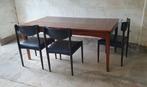 vintage eettafel deens design palissander, Ophalen, Gebruikt, 8 stoelen of meer