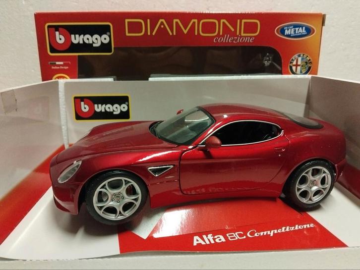 Alfa Romeo 8C Competizione metallic Bburago metal 1:18 KRD, Hobby en Vrije tijd, Modelauto's | 1:18, Zo goed als nieuw, Auto, Bburago
