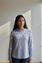 Sandro Paris – Luxurious Ruffled Neck Blouse – S 💖👠, Blauw, Sandro, Ophalen of Verzenden, Zo goed als nieuw