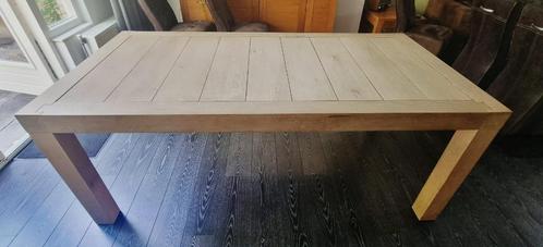 Massief eiken eetkamertafel, Huis en Inrichting, Tafels | Eettafels, Gebruikt, 100 tot 150 cm, 200 cm of meer, Vijf personen of meer