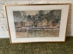 Aquarel Schilderij Leonie Lutomirski Stadsgezicht Dinant, Antiek en Kunst, Kunst | Schilderijen | Klassiek, Ophalen of Verzenden