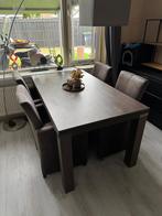 Eettafel Hout  + 4 Stoelen, Ophalen, 50 tot 100 cm, Zo goed als nieuw, 150 tot 200 cm