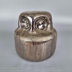 Vintage Italiaanse Bitossi uil, keramiek met zilver glazuur, Ophalen of Verzenden