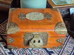 Antiek Chinees Sieradenkistje Palissander & Jade, Ophalen of Verzenden