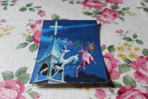 3D Stereo Postkaart - Rendieren vliegen om Kerktoren, DDR, Verzamelen, Ansichtkaarten | Themakaarten, Gelopen, 1960 tot 1980, Feest(dag)
