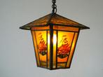 Glas in lood hanglamp lamp met schepen koopvaardijschepen, Ophalen of Verzenden