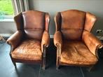 Oorfauteuil schapenleder set / twee, Ophalen, Gebruikt, 75 tot 100 cm