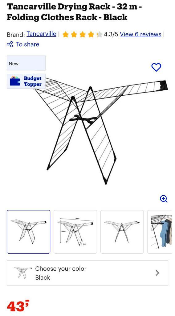 Droogrek / Drying Rack / Folding Clothes Rack, Witgoed en Apparatuur, Was-droogcombinaties, Gebruikt, 4 tot 6 kg, 85 tot 90 cm