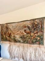 Prachtig en groot Gobelin wandkleed werk bos met herten 🦌, Ophalen of Verzenden