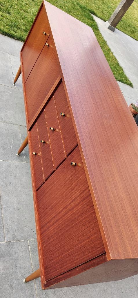 Prachtig vintage teakhouten sideboard / dressoir, Huis en Inrichting, Kasten | Dressoirs, Zo goed als nieuw, 25 tot 50 cm, Met lade(s)