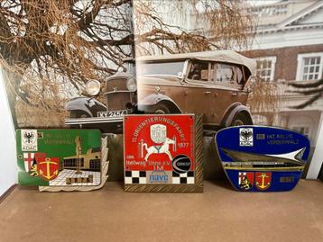 3 stuks Carbadges Emaille van Internationale Rally’s 1970’s beschikbaar voor biedingen