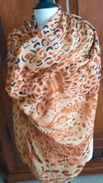 Prachtige lange brede shawl met luipaard in cognac blauw, Kleding | Dames, Mutsen, Sjaals en Handschoenen, Verzenden, Nieuw, Maat 46/48 (XL) of groter