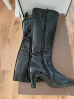 Zwarte leren laarzen, heel weinig gedragen., Kleding | Dames, Ophalen, Hoge laarzen, Zwart, Onbekend
