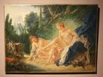 19e eeuws canvas met badende dames, Ophalen of Verzenden