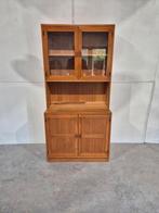 Vintage zweeds design grenen boekenkast met glazen deurtjes, Ophalen, Gebruikt, Onbekend, 50 tot 100 cm