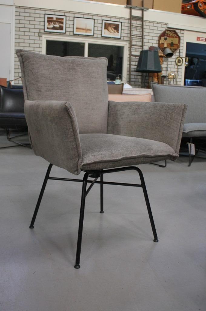 Luxe eetkamerstoel Sanne Jess Design metaal stof draaibaar, Huis en Inrichting, Stoelen, Zo goed als nieuw, Eén, Metaal, Stof