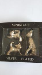 0768 silver plated miniatuur poezen, Verzenden