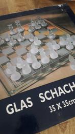 Glazen Schaakspel – Compleet in Doos –, Ophalen, Zo goed als nieuw