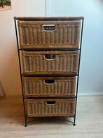 Rotan ladekast met ijzeren frame, Ophalen, Gebruikt, 50 tot 100 cm, Metaal