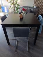 Bartafel + 4 barstoelen, Huis en Inrichting, Tafels | Eettafels, Ophalen, Gebruikt, Vierkant, Vier personen