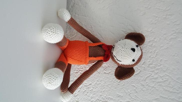 Gehaakte aap, Kinderen en Baby's, Speelgoed | Knuffels en Pluche, Nieuw, Overige typen, Ophalen of Verzenden