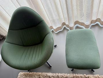 2 x Hidde Label Fauteuil + 2 Label poef groen beschikbaar voor biedingen