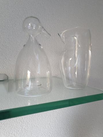 Set melk en suikerkannetje potjes van glas