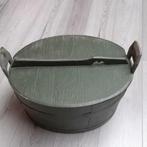 Antieke houten teil met deksel, Ophalen