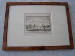 Antieke gravure Leidschendam(Leydsche Dam) 1750 ingelijst, Antiek en Kunst, Kunst | Etsen en Gravures, Ophalen of Verzenden