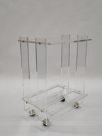 Vintage plexiglas trolley David Lange stijl serveerwagen, Ophalen, Gebruikt, ., .
