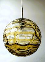 Vintage Doria Leuchten Globe vintage hanglamp XXL Murano, Ophalen of Verzenden, Gebruikt, Vintage Murano amber design retro Doria hanglamp