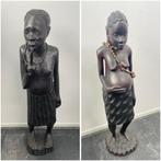 Afrikaanse Houten Beelden - Set van 2, Ophalen of Verzenden