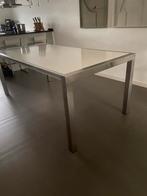 Eetkamertafel RVS poten (excl stoelen), Huis en Inrichting, Tafels | Eettafels, Ophalen, Gebruikt, 50 tot 100 cm, Vijf personen of meer