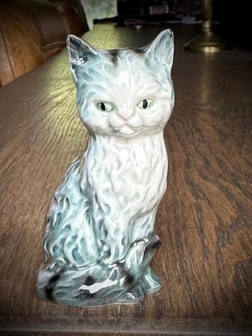 Goebel Poes kat dier antiek porselein beeldje vintage grijs beschikbaar voor biedingen