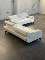 Leolux B-flat Design Bank | Leer, Gebruikt, Bank Bankstel Sofa Zithoek Chaise Lounge Ottomane Zit Zetel, 75 tot 100 cm, Ophalen of Verzenden
