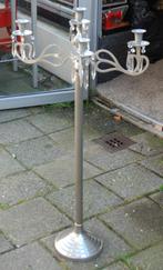 kandelaar/Antieke zware chroom kandelaar, Ophalen of Verzenden, Zo goed als nieuw, 75 cm of meer