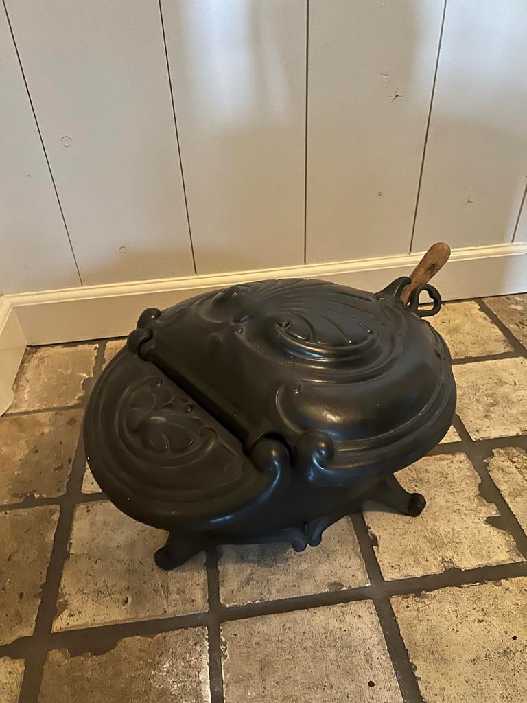 Antieke kolenbak met tang en schep, Antiek en Kunst, Antiek | Woonaccessoires, Ophalen