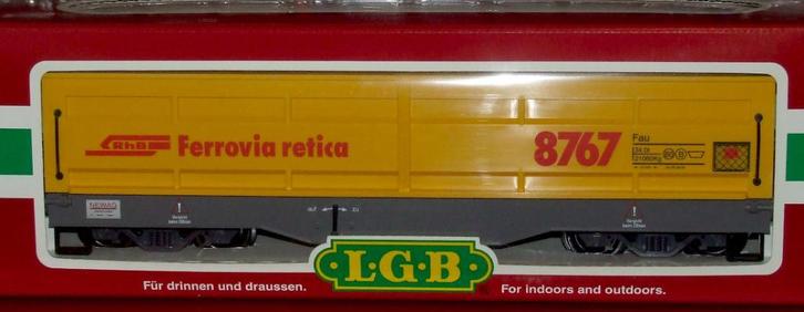 LGB 41614 RhB stortwagon geel, Hobby en Vrije tijd, Modeltreinen | Overige schalen, Nieuw, Wagon, Gelijkstroom, LGB, Ophalen
