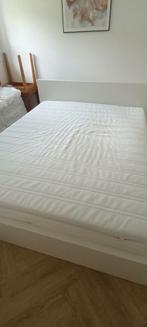 Bed 160x200 met matras en topper, Huis en Inrichting, Slaapkamer | Bedden, Ophalen, Wit, Tweepersoons, Zo goed als nieuw