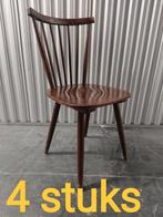 vintage stoel stoelen spijlenstoelen eetkamerstoelen, Vier, Gebruikt, Vintage design Mid Century spijlenstoelen eetkamerstoelen