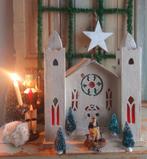 Groot vintage kersthuis, boompjes,schaapje ...., Ophalen of Verzenden, Zo goed als nieuw