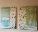 Set schilderijen F. de Villeneuve, Ophalen, Zo goed als nieuw, Schilderij, 75 cm of meer