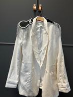 Witte blazer met epauletten zwart/zilver  - maat XS, Kleding | Heren, Carnavalskleding en Feestkleding, Carnaval, Ophalen of Verzenden