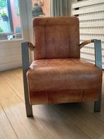 Fauteuille leer, cognac, Huis en Inrichting, Fauteuils, Ophalen, Zo goed als nieuw, Leer