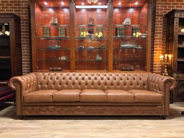 Chesterfield 5 zits cognac leer beschikbaar voor biedingen
