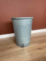 Zinken Vuilnisemmer met Pedaal, Ophalen, Gebruikt, Met pedaal, 50 tot 75 cm