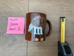Zgan gebruikte bruine MenM beker of mok M&M beker, Verzamelen, Merken en Reclamevoorwerpen, Ophalen, Zo goed als nieuw, Gebruiksvoorwerp