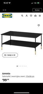 Ikea salontafel glas zwart goud, Glas, 25 tot 50 cm, Rond, Gebruikt