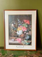 Antieke lijst met mooie plaat, Ophalen of Verzenden, Hout, 50 tot 75 cm