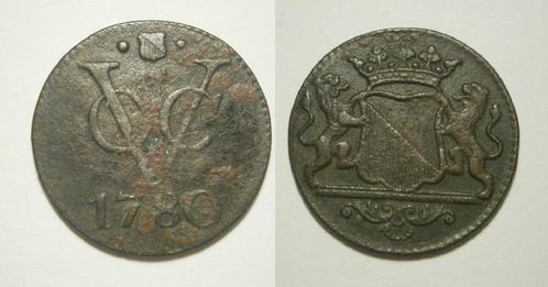 Utrecht VOC Duit 1780, Postzegels en Munten, Munten | Nederland, Losse munt, 1 cent, Vóór koninkrijk, Ophalen of Verzenden